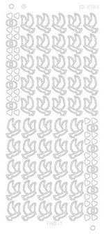 Stickervel CD3083 - Card Deco - Wedding Doves - Platinum