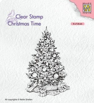 Nellies Choice Clearstempel - Christmas time - Kerstboom CT035 50x79mm