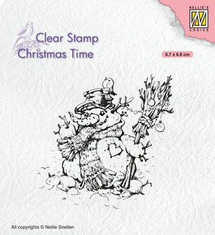 Nellies Choice Clearstempel - Christmas time - Sneeuwpop CT034 67x56mm