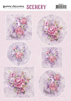 CDS10017 Push Out Scenery - Yvonne Creations -Pink Flowers