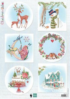 Marianne Design Knipvel Christmas Wishes deer EWK1280 A4 (08-20)