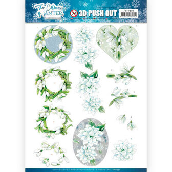 SB10492 3D Push Out - Jeanine&#039;s Art - The colours of winter - White winter flowers