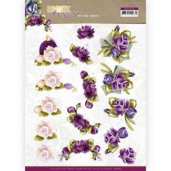 CD11613 3D cutting sheet - Precious Marieke - Romantic Roses - Purple Rose