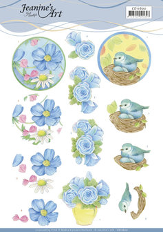 CD11600 3D Cutting Sheet - Jeanine&#039;s Art - Blue Flower