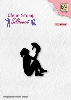 Nellies Choice Clearstempel - Silhouette Teenagers - Kat SIL090 33x40mm (05-21)