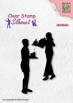 Nellies Choice Clearstempel - Silhouette Teenagers - Snacks SIL089 41x72mm (05-21)