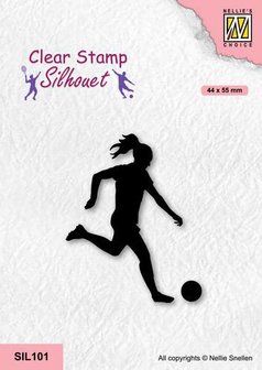 Nellie&#039;s Choice Clearstempel - Silhouette - Sport Voetballen 2 SIL101 44x55mm (08-21)