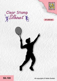 Nellie&#039;s Choice Clearstempel - Silhouette - Sport Tennissen SIL100 37x65mm (08-21)