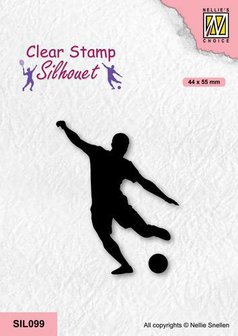 Nellie&#039;s Choice Clearstempel - Silhouette - Sport Voetballen 1 SIL099 44x55mm (08-21)