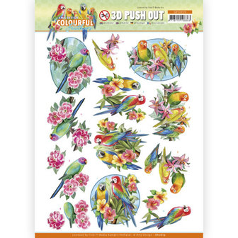 SB10619 3D Push Out - Amy Design - Colourful Feathers - Parrot