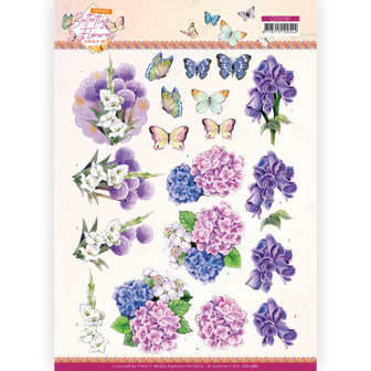 CD11787 3D Cutting Sheet - Jeanine&#039;s Art - Perfect Butterfly Flowers - Hydrangea