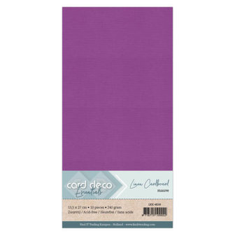 68 Linnenkarton 4K (13,5x27cm) Card Deco Mauve per 10 vel