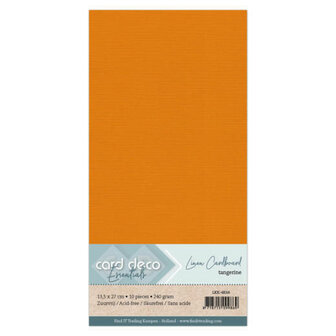 66 Linnenkarton 4K (13,5x27cm) Card Deco Tangerine per 10 vel