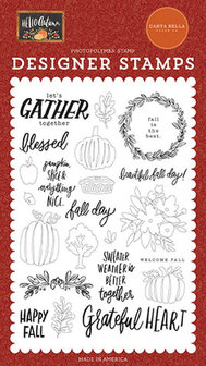 CBHEA122045 Carta Bella Clear Stamp A6 Hello Autumn