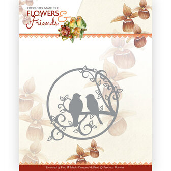 PM10233 Dies - Precious Marieke - Flowers and Friends - Circle with Birds