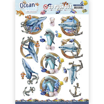 SB10655 3D Push Out - Amy Design - Ocean Wonders - Shark