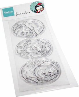 Marianne Design Clear Stamps Hetty&#039;s Peek-a-boo Penguins CS1110 75x210mm (10-22)