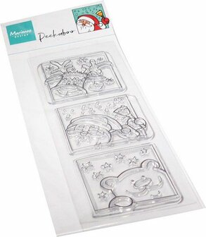 Marianne Design Clear Stamps Hetty&#039;s Peek-a-boo Santa &amp; Friends CS1109 75x210mm (10-22)