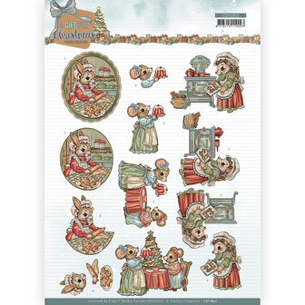 CD11852 3D Cutting Sheet - Yvonne Creations - A Gift for Christmas - Christmas Cake