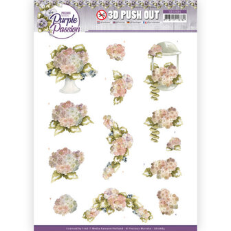 SB10684 3D Push Out - Precious Marieke - Purple Passion - Pale Hydrangea