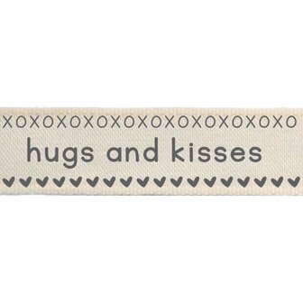 Vaessen Creative &bull; Ribbon 2mx15mm ENG Hugs And Kisses