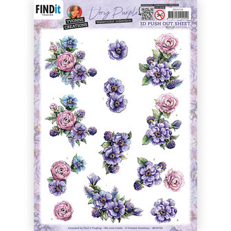 SB10724 3D Push Out - Yvonne Creations - Very Purple - Blackberries