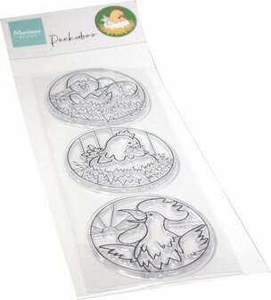 Marianne Design Clear Stamp Hetty&#039;s Peek-a-boo Kippen familie CS1114  (02-23)