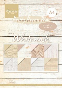 Marianne Design Paper pad Eline&#039;s Whitewash PB7066 A4 (02-23)