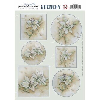 CDS10068 Scenery - Yvonne Creations - Aquarella - White Lily