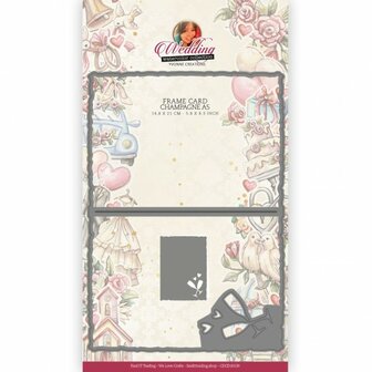 CDCD10139 Dies - Yvonne Creations - Wedding - Frame Card Champagne Border A5