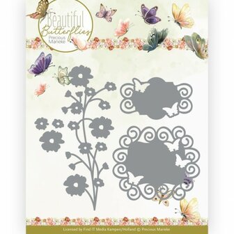 PM10256 Dies - Precious Marieke - Beautiful Butterflies - Butterfly Labels