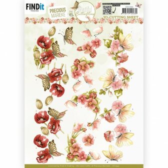 CD11941 3D Cutting Sheet - Precious Marieke - Beautiful Butterfly - Red