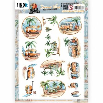 SB10736 3D Push Out - Yvonne Creations - Summer Vibes - Camping