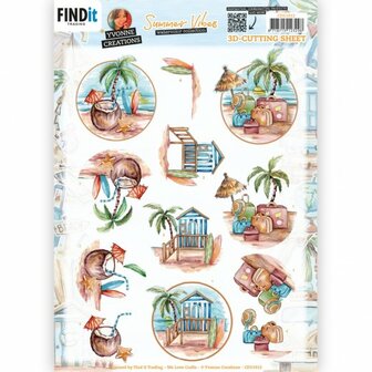 CD11912 3D Cutting Sheet - Yvonne Creations - Summer Vibes - beach