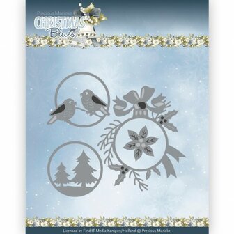 PM10259 Dies - Precious Marieke - Christmas Blues - Christmas Baubles