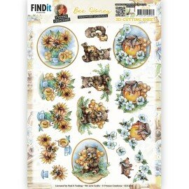 CD11934 3D Cutting Sheet - Yvonne Creations - Bee Honey - Brown Bear