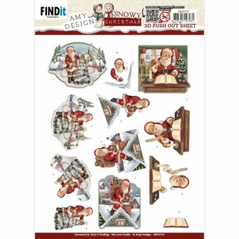 SB10773 3D Push-Out - Amy Design - Snowy Christmas - Snowy Santa