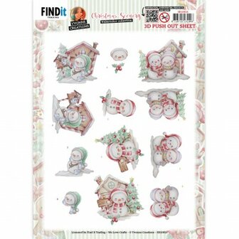 SB10816 3D Push-Out - Yvonne Creations - Christmas Scenery - Snowman