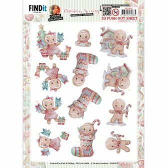 SB10814 3D Push-Out - Yvonne Creations - Christmas Scenery - Gingerbread