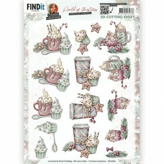 CD12024 3D Cutting Sheet - Yvonne Creations - World of Christmas - Hot Chocolate