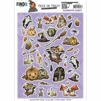 CD11985 Cutting Sheet - Yvonne Creations - Small Elements Halloween