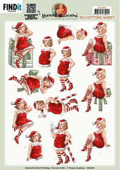 CD12093 3D Cutting Sheet - Yvonne Creations - Bubbly Girls Christmas