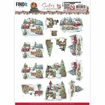 SB10787 3D Push-Out - Yvonne Creations - Santa&#039;s Journey - Village