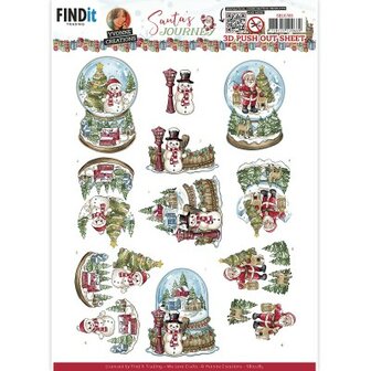 SB10785 3D Push-Out - Yvonne Creations - Santa&#039;s Journey - Globe