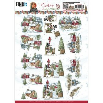 CD11990 3D Cutting Sheet - Yvonne Creations - Santa&#039;s Journey - Village