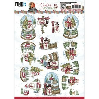 CD11988 3D Cutting Sheet - Yvonne Creations - Santa&#039;s Journey - Globe