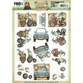 CD12156 3D Cutting Sheets - Yvonne Creations - Great Gnomes - Driving Gnomes