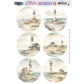 BBSC10035 Scenery Push out - Berries Beauties - Lighthouse - Round