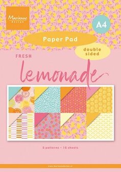 Marianne D Paperpad Fresh Lemonade PK9190 A4, 8 patterns, double sided, 16 sheets (06-24)