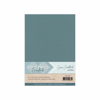 40 Card Deco Linnen A5 10 vel Sea Blue 240grm 